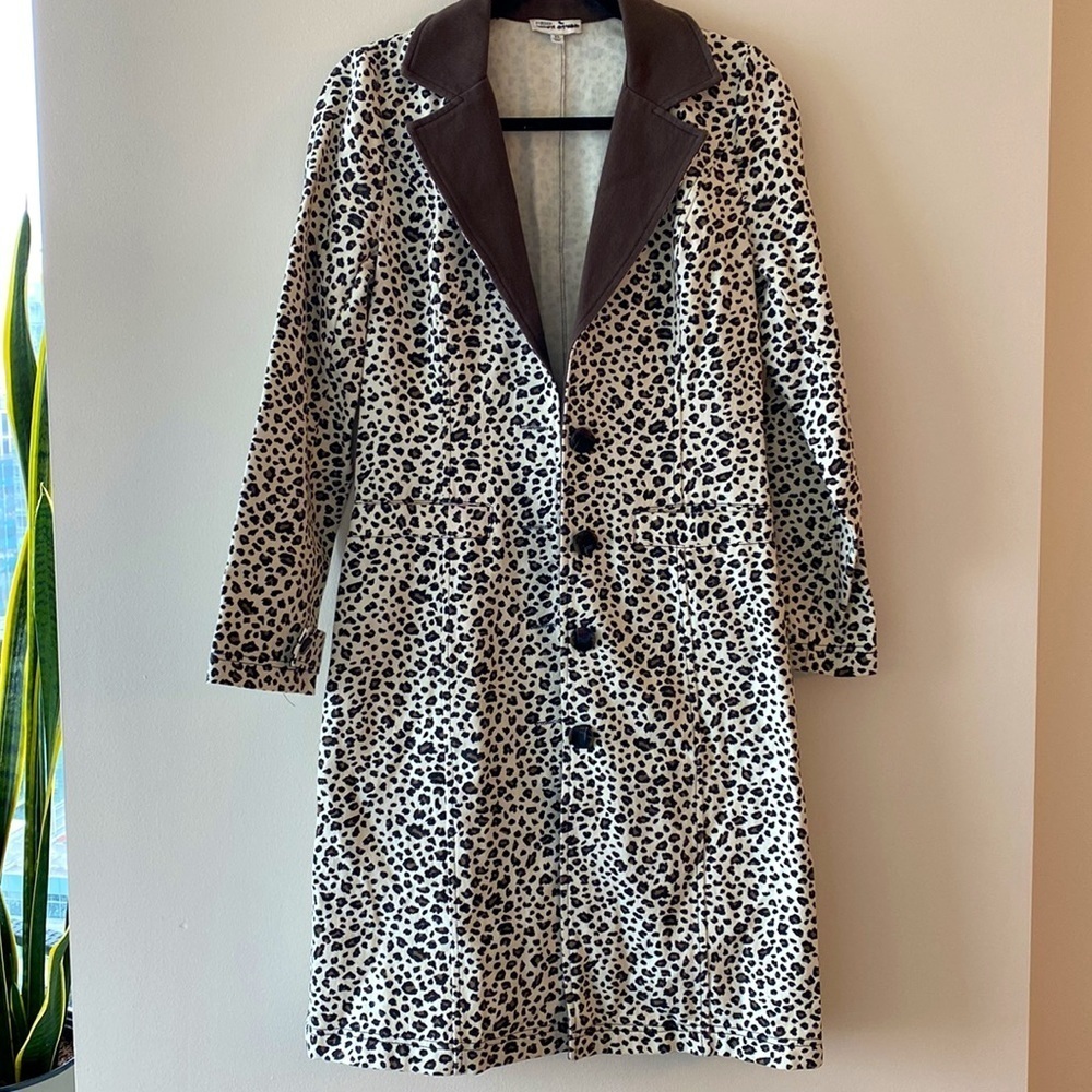 Moon River Leopard Print Window Shopping Jacket Coat - Picture 8 of 14